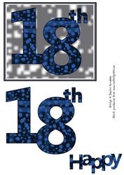 Blue Paint 18th Card