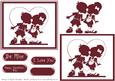 Red and White Kids Kissing Layered Card
