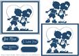 Blue Silhouette Kids Kissing Layered Card