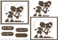 Sepia Silhouette Kids Kissing Layered Card