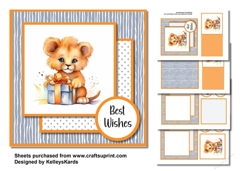 Cute Lion Birthday Card Mini Kit