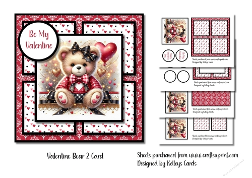 Valentine Bear 2 Card Kit