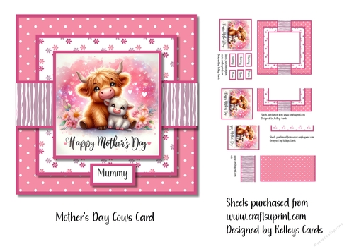 Mothers Day Card Cow and Calf