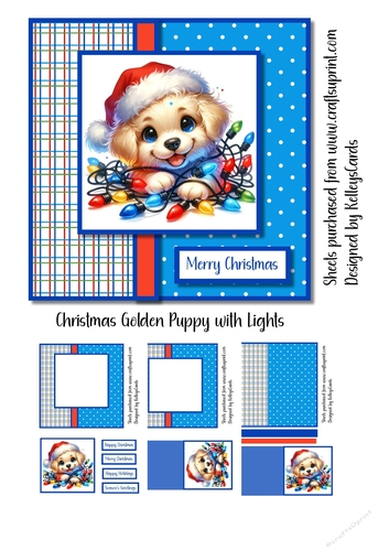 Christmas Golden Puppy with Lights