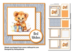 Cute Lion Birthday Card Mini Kit