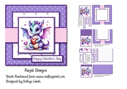 Purple Dragon Greeting Card