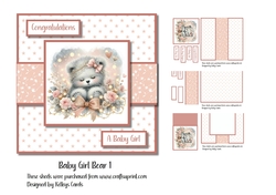Baby Girl Bear 1 Card