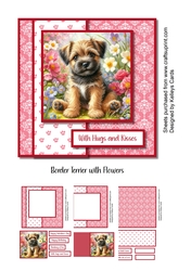 Border Terrier with Flowers