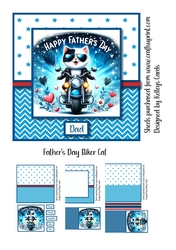 Fathers Day Biker Cat Card Kit