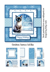Christmas Siamese Cat Blue