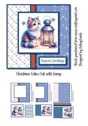 Christmas Calico with Lamp