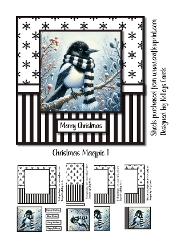 Christmas Magpie with Black and White Scarf