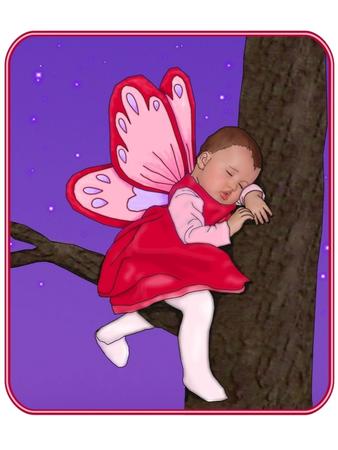 Sleeping Baby Fairy in a Tree Original Art