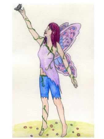 Butterfly Fairy Watercolour Original Art