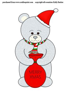 Christmas Teddy Bear in Colour