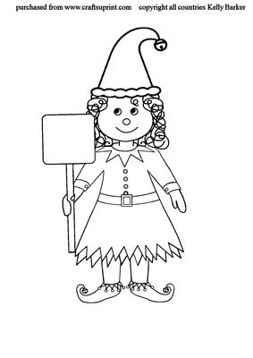 Little Christmas Elf Girl Digi Stamp