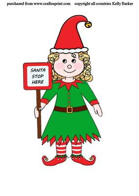 Little Christmas Elf Girl in Colour