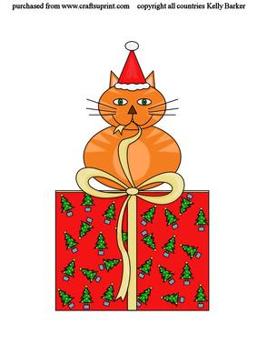 Christmas Fat Cat in Colour