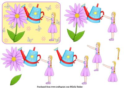 Girl with Giant Watering Can