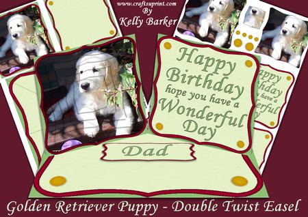 Golden Retriever Puppy Pyramage Double Twist Easel Mini Kit