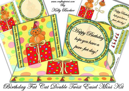 Birthday Fat Cat Double Twist Easel Mini Kit