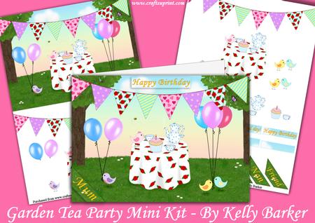 Garden Tea Party A5 Card Decoupage Mini Kit