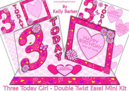 Three Today Girl Double Twist Easel Mini Kit