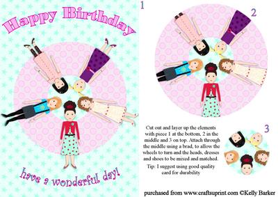 Mix and Match Birthday Girl Wheelie Card