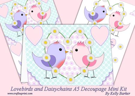 Lovebirds and Daisychains A5 Decoupage Mini Kit