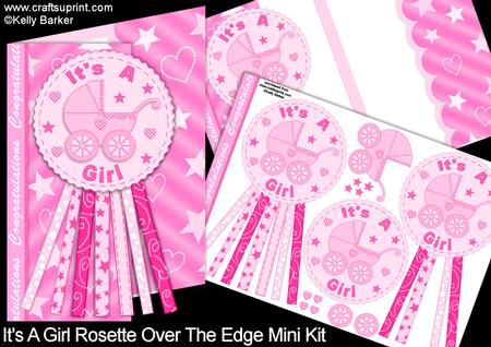 It's a Girl Rosette Over the Edge Mini Kit