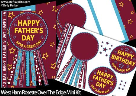 West Ham Rosette Over the Edge Father's Day or Birthday