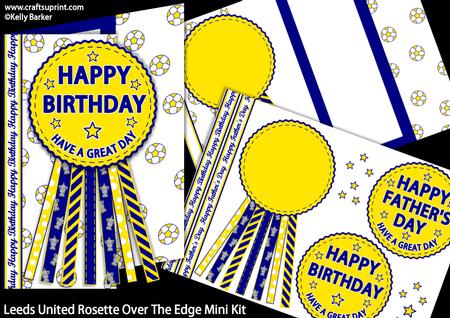 Leeds United Rosette Over the Edge Father's Day or Birthday