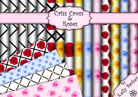 Criss Cross and Roses Backing Paper Kit