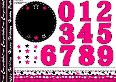 All Ages Birthday Rosette in Black and Hot Pink