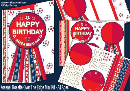 Arsenal Rosette Over the Edge All Ages Birthday Father's Day