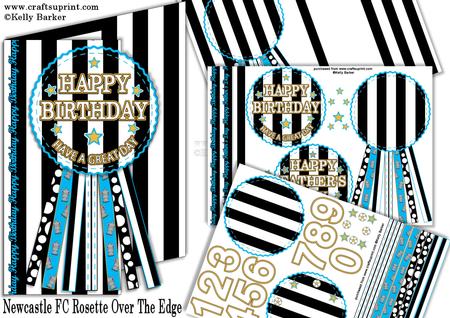 Newcastle Rosette Over Edge All Ages Birthday Father's Day