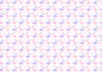 Love Birds on a Pink Background Backing Paper