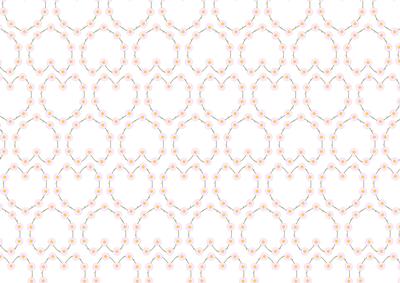 Pale Pink Heart Shaped Daisy Chains on a White Background