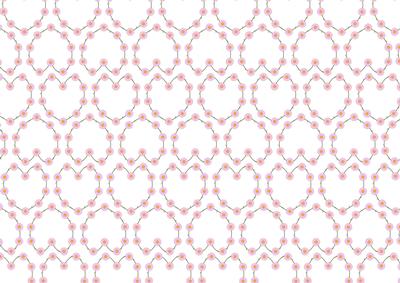 Pink Heart Shaped Daisy Chains on a White Background