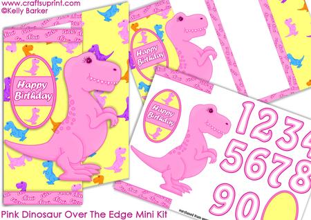 Pink Dinosaur Over the Edge Quick Card Mini Kit