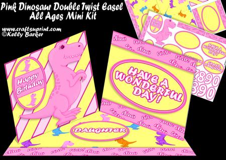 Pink Dinosaur Double Twist Easel All Age Mini Kit