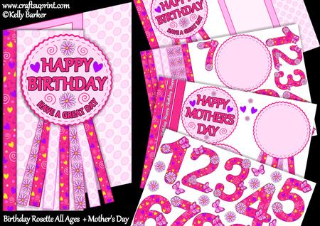 Birthday Rosette All Ages Over the Edge Mother's Day