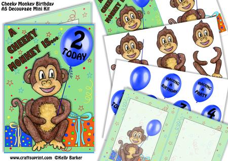 Cheeky Monkey Birthday A5 Mini Kit