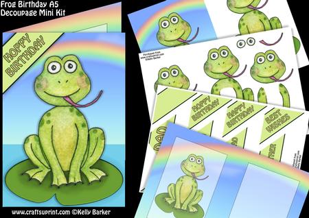 Frog Birthday A5 Decoupage Mini Kit