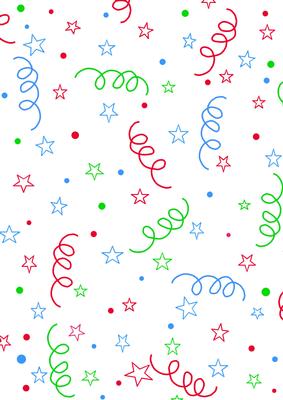 Party Streamers and Stars Large 2 Backing Background Vellum