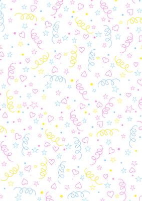 Streamers Hearts and Stars Backing Paper, Background Vellum