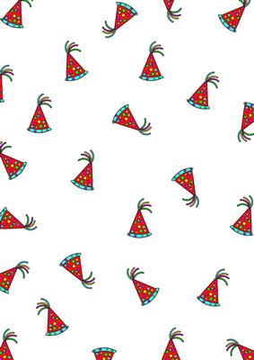 Red Party Hats Backing Paper Background Vellum