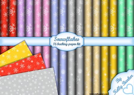 Snowflakes Large and Small Background Backing Paper Kit