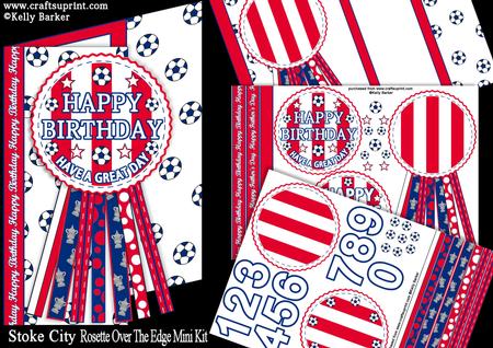 Stoke City Rosette Over Edge All Ages Birthday Father's Day