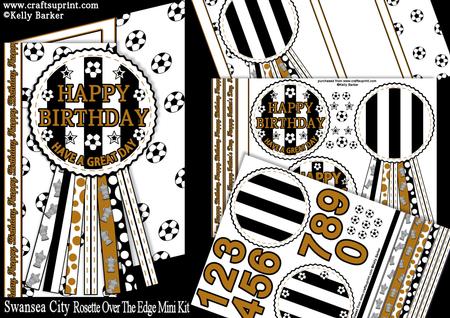 Swansea City Rosette Over Edge Ages Birthday Father's Day